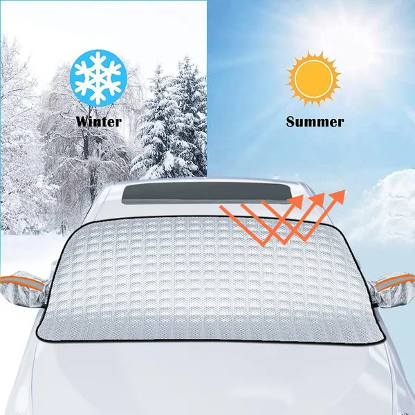 Magnetic Windshield Snow Cover with Mirror Covers