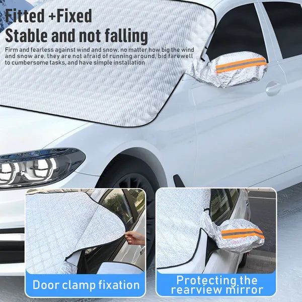 Magnetic Windshield Snow Cover with Mirror Covers