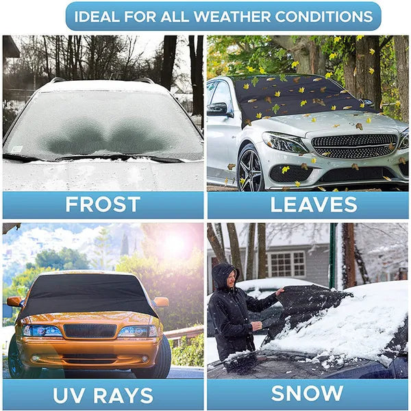 Magnetic Windshield Snow Cover with Mirror Covers